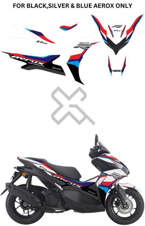 R Edition Full Body Sticker Compatible with Aerox 155 | Printed In Premium Gloss Vinyl With FPF(Fade Protection Film), Water Proof, Precut Sticker, Pack Of 1 Compatible with Both Side